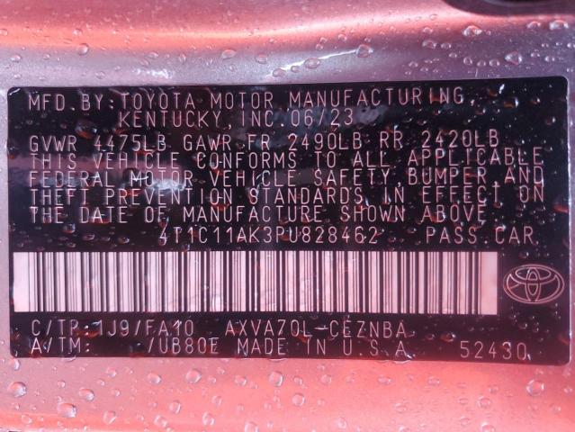 4T1C11AK3PU828462 - 2023 TOYOTA CAMRY LE SILVER photo 13