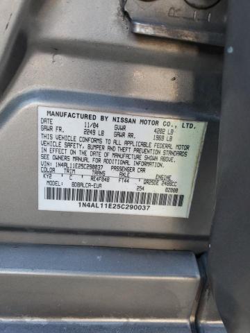 1N4AL11E25C290037 - 2005 NISSAN ALTIMA S GRAY photo 12