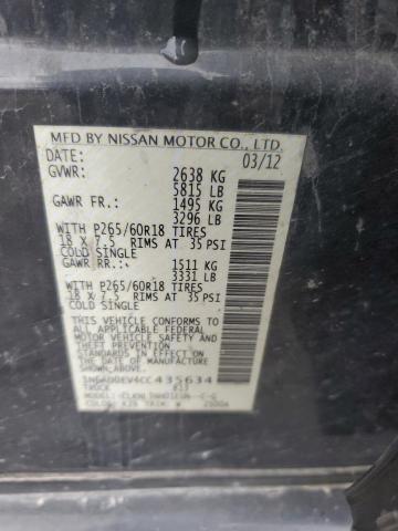 1N6AD0EV4CC435634 - 2012 NISSAN FRONTIER S CHARCOAL photo 12