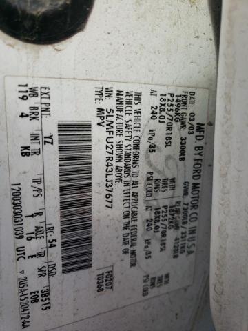 5LMFU27R43LJ37677 - 2003 LINCOLN NAVIGATOR 白色 照片 13