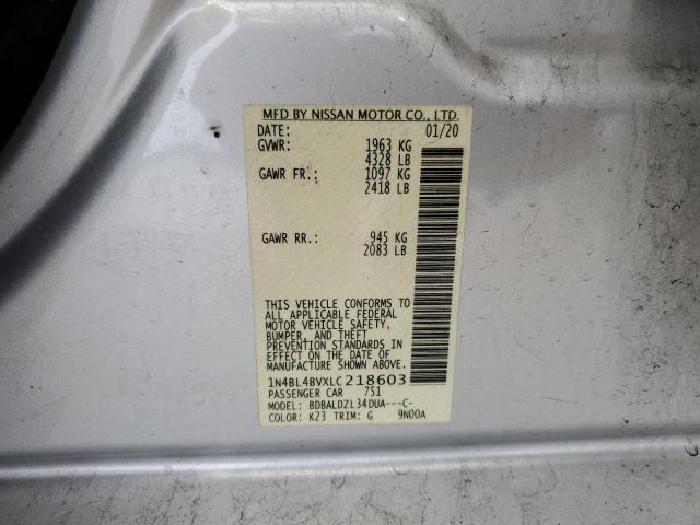 1N4BL4BVXLC218603 - 2020 NISSAN ALTIMA S SILVER photo 13