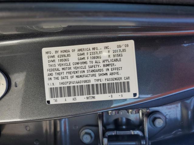 1HGCP2F41AA016820 - 2010 HONDA ACCORD LXP GRAY photo 13