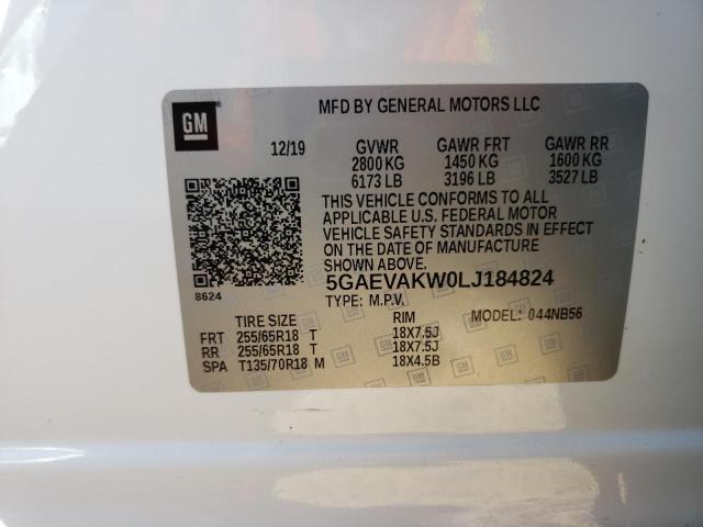 5GAEVAKW0LJ184824 - 2020 BUICK ENCLAVE ESSENCE 白色 照片 13