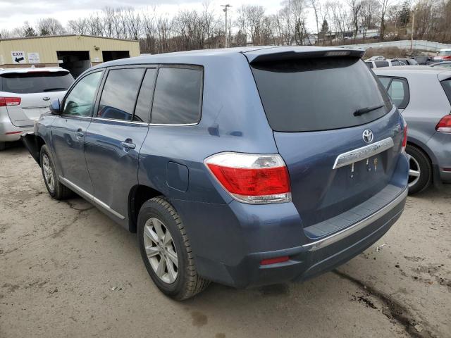 5TDZA3EHXDS044840 - 2013 TOYOTA HIGHLANDER BASE BLUE photo 2