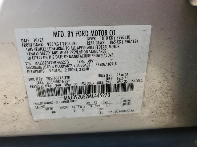MAJ3S2GE2MC445273 - 2021 FORD ECOSPORT SE 银色 照片 14