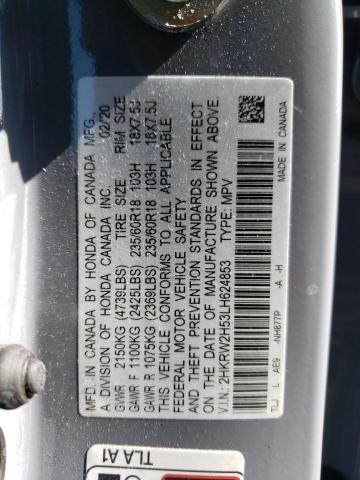 2HKRW2H53LH624853 - 2020 HONDA CR-V EX SILVER photo 14