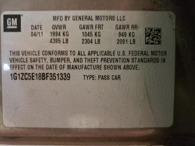 1G1ZC5E18BF351339 - 2011 CHEVROLET MALIBU 1LT BROWN photo 12