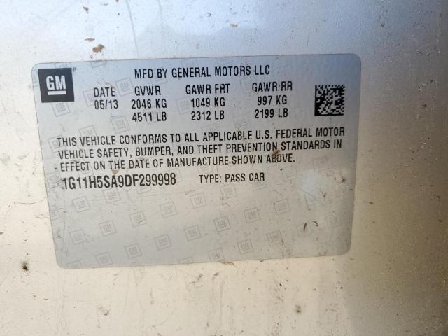 1G11H5SA9DF299998 - 2013 CHEVROLET MALIBU LTZ Altın fotoğraf 13