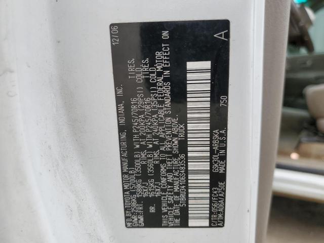 5TBRU34106S483536 - 2006 TOYOTA TUNDRA ACCESS CAB SR5 WHITE photo 12