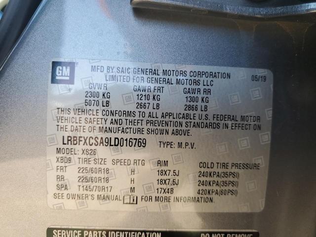 LRBFXCSA9LD016769 - 2020 BUICK ENVISION ESSENCE SILVER photo 13