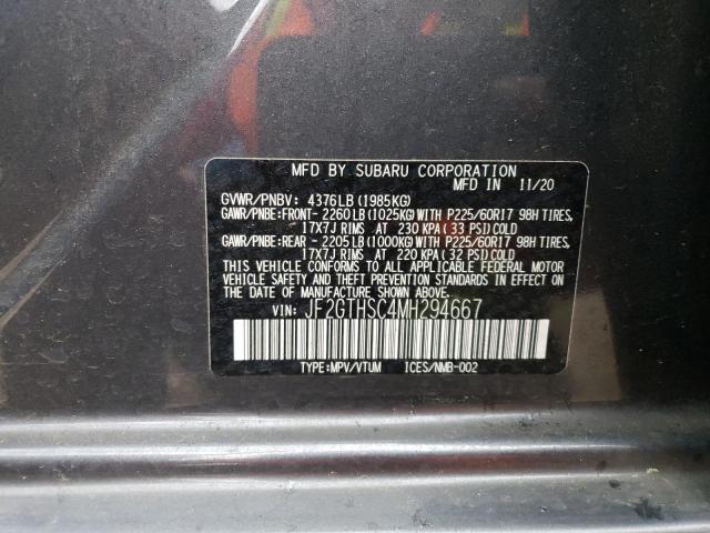 JF2GTHSC4MH294667 - 2021 SUBARU CROSSTREK SPORT GRAY photo 13