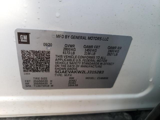 5GAEVAKW2LJ315283 - 2020 BUICK ENCLAVE ESSENCE WHITE photo 13