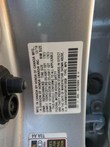 2HKRM3H5XFH510008 - 2015 HONDA CR-V EX SILVER photo 13