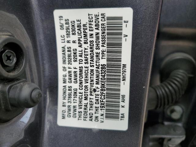 19XFC2F89KE043286 - 2019 HONDA CIVIC SPORT 石墨色 照片 13