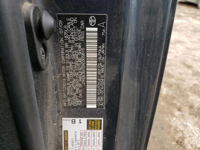 JTKDE3B70A0305815 - 2010 TOYOTA SCION TC შავი ფოტო 12