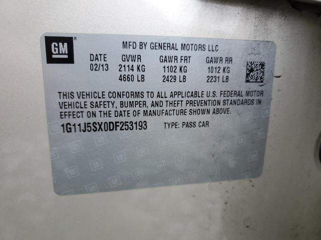 1G11J5SX0DF253193 - 2013 CHEVROLET MALIBU LTZ თაფლისფერი ფოტო 12