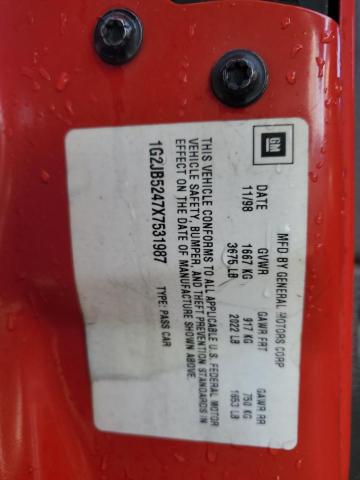 1G2JB5247X7531987 - 1999 PONTIAC SUNFIRE SE RED photo 12