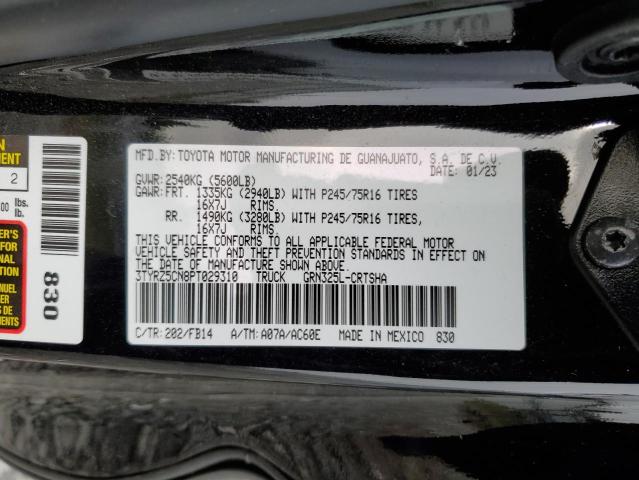 3TYRZ5CN8PT029310 - 2023 TOYOTA TACOMA ACCESS CAB BLACK photo 12