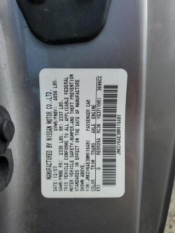 JNKCV64E38M116481 - 2008 INFINITI G37 BASE GRAY photo 12