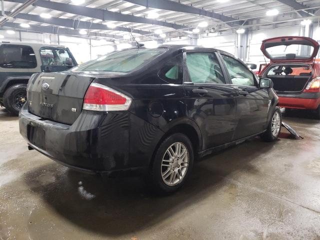 1FAHP35N48W230689 - 2008 FORD FOCUS SE BLACK photo 3