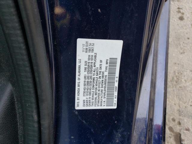 5FNRL6H93JB059745 - 2018 HONDA ODYSSEY ELITE BLUE photo 12