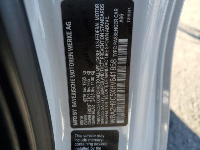 WBA2H9C5XHV641858 - 2017 BMW 230XI WHITE photo 12