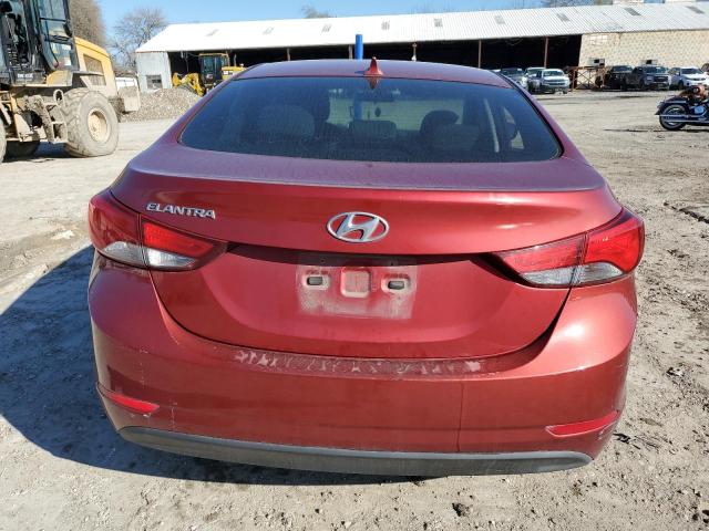 5NPDH4AE4FH650523 - 2015 HYUNDAI ELANTRA SE RED photo 6