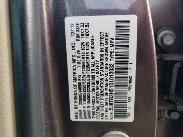 5J8TB3H51DL013032 - 2013 ACURA RDX TECHNOLOGY BROWN photo 12