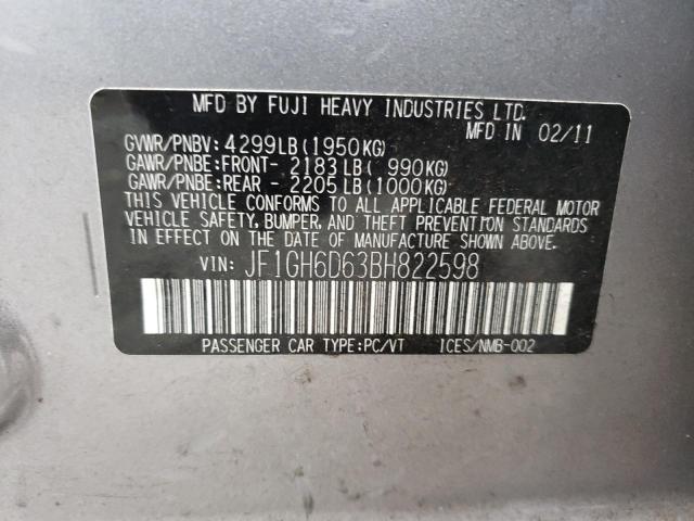 JF1GH6D63BH822598 - 2011 SUBARU IMPREZA OUTBACK SPORT SILVER photo 12