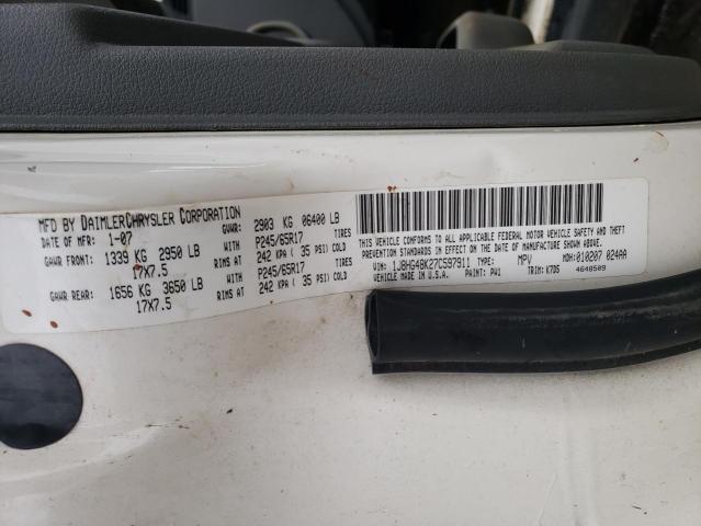 1J8HG48K27C597911 - 2007 JEEP COMMANDER 白色 照片 13