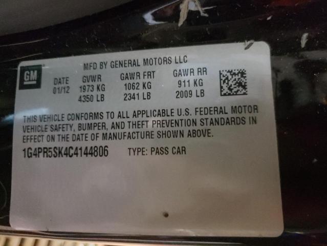 1G4PR5SK4C4144806 - 2012 BUICK VERANO CONVENIENCE BLACK photo 12