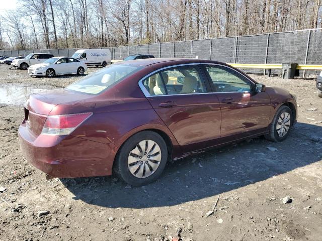 1HGCP2F35AA171152 - 2010 HONDA ACCORD LX BURGUNDY photo 3