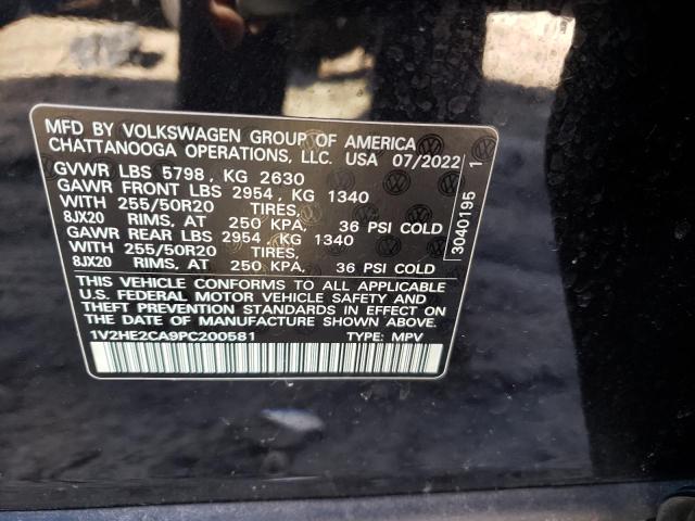 1V2HE2CA9PC200581 - 2023 VOLKSWAGEN ATLAS CROS SE Qara foto 13