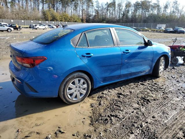 3KPA24AD5ME405906 - 2021 KIA RIO LX BLUE photo 3