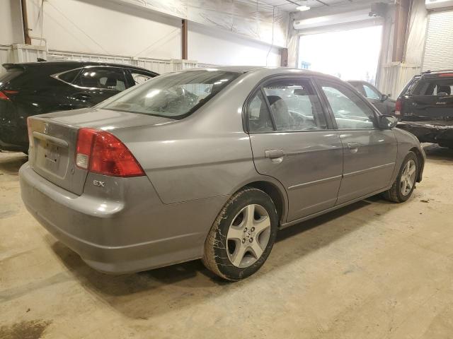 2HGES26775H587219 - 2005 HONDA CIVIC EX GRAY photo 3