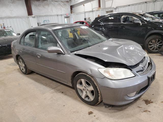 2HGES26775H587219 - 2005 HONDA CIVIC EX GRAY photo 4