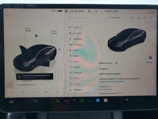 5YJ3E1EA5PF466878 - 2023 TESLA MODEL 3 Grafito foto 9