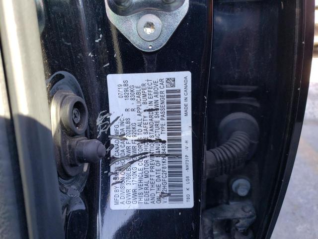 2HGFC2F81KH584807 - 2019 HONDA CIVIC SPORT BLACK photo 12