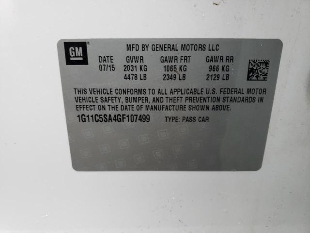 1G11C5SA4GF107499 - 2016 CHEVROLET MALIBU LIM LT 白色 照片 13