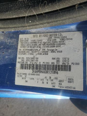 3FAHP0HAXBR121896 - 2011 FORD FUSION SE BLUE photo 13