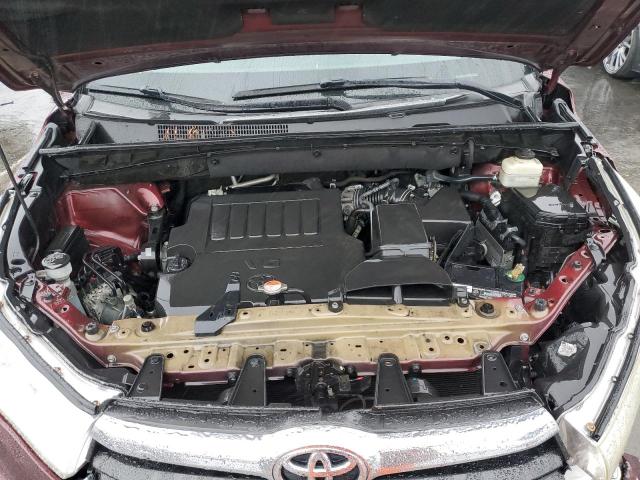 5TDKKRFH0GS186893 - 2016 TOYOTA HIGHLANDER XLE BURGUNDY photo 12