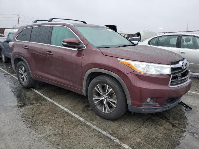 5TDKKRFH0GS186893 - 2016 TOYOTA HIGHLANDER XLE BURGUNDY photo 4