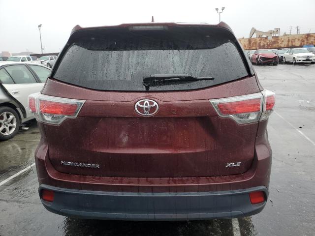 5TDKKRFH0GS186893 - 2016 TOYOTA HIGHLANDER XLE BURGUNDY photo 6