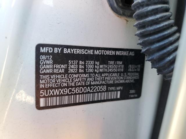 5UXWX9C56D0A22058 - 2013 BMW X3 XDRIVE28I WHITE photo 12