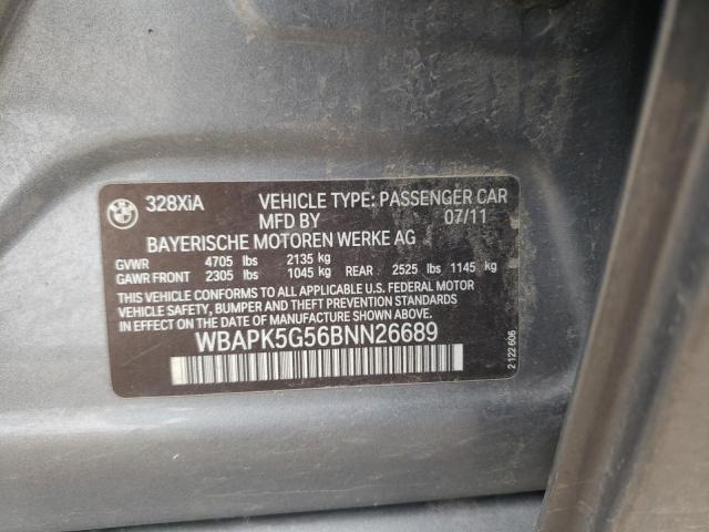 WBAPK5G56BNN26689 - 2011 BMW 328 XI SULEV SILVER photo 12