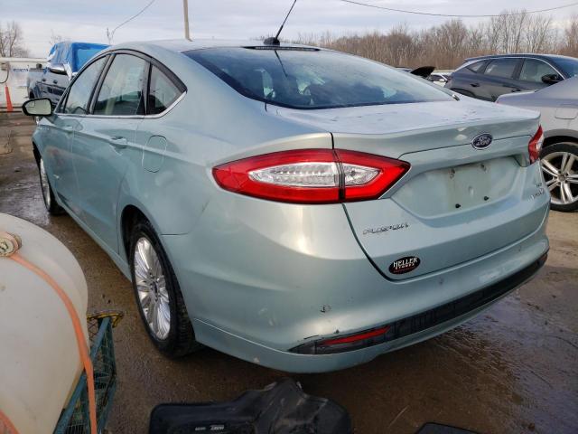 3FA6P0LUXDR224361 - 2013 FORD FUSION SE HYBRID TURQUOISE photo 2