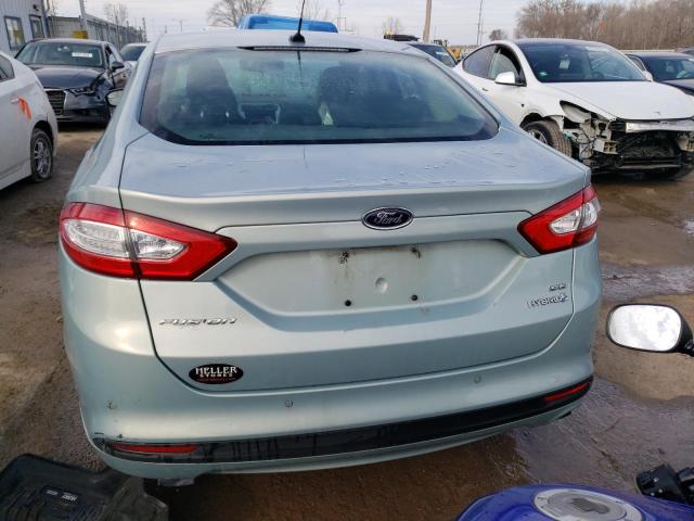 3FA6P0LUXDR224361 - 2013 FORD FUSION SE HYBRID TURQUOISE photo 6