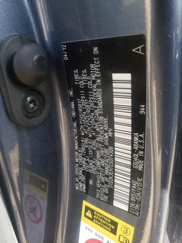 5TDZK3EH7CS074308 - 2012 TOYOTA HIGHLANDER BASE أزرق صورة 12