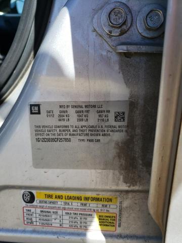 1G1ZC5E05CF257850 - 2012 CHEVROLET MALIBU 1LT ვერცხლისფერი ფოტო 12