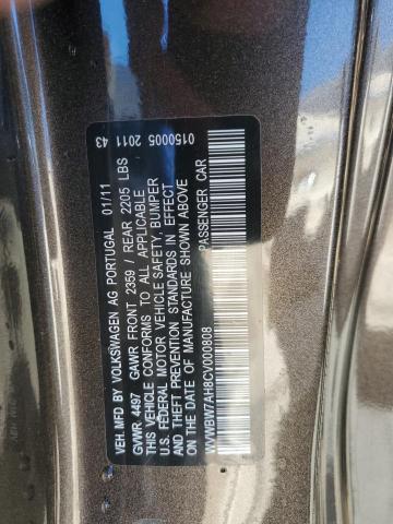 WVWBW7AH8CV000808 - 2012 VOLKSWAGEN EOS KOMFOR ყავისფერი ფოტო 12